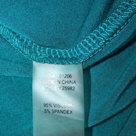 Soft Surroundings small teal assymetrical cozy top - Picture 3 of 4